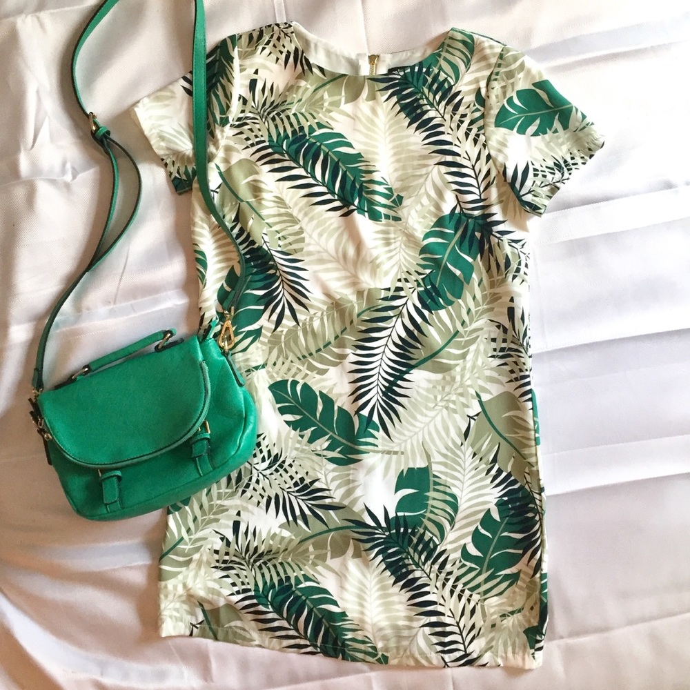 Lulu’s Palm Print Shift Dress EXCLUSIVE